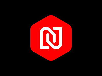 N Logo Badge badge brand branding digital geometric hexagon icon identitiy industrial lines logo mark media minimal n shoe symbol type typography