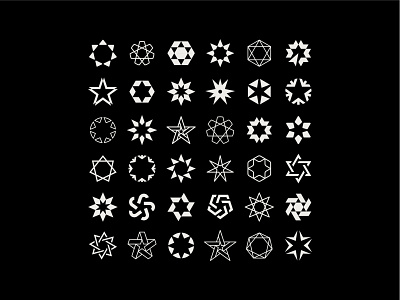 Star Logo Collection brand branding digital geometric geometry icon identity illustration industrial lines logo mark media modern movement point rotation star symbol triangle