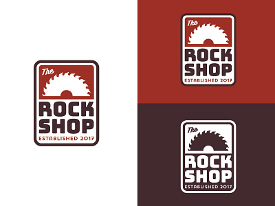 Tom Rocklin's Rock Shop badge branding carpentry construction design icon identity illustration logo sawblade vector wood