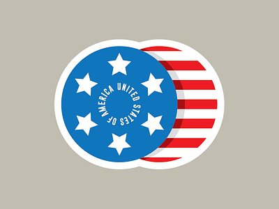 United States of America america country design flag flat icon illustration logo stars stripes us usa