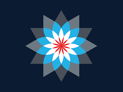 A Flower by Fluke design emblem flat flower icon illustration logo lotus mark star symbol vector