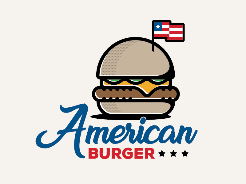 American Burger Logo by Dylan Menke on Dribbble