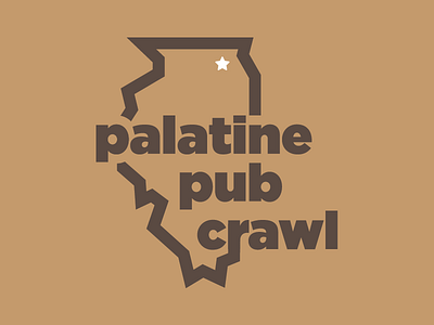 Palatine Pub Crawl Illustration beer bold design flat icon illinois illustration logo outline pub star state