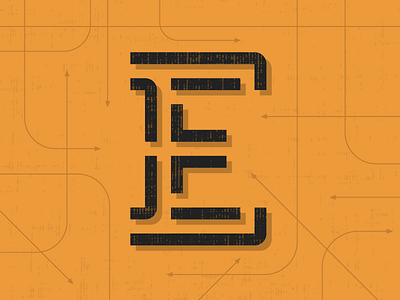 Illustration - Letter E arrows e icon illustration letter lines logo mark monogram symbol texture typography