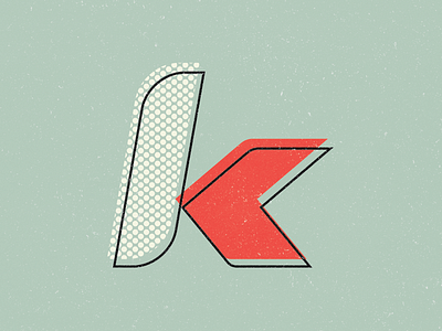 Illustration - Letter K design dots halftone illustration k letter lines logo mark symbol texture typography