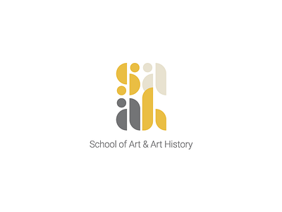 School of Art & Art History Logo - University of Iowa art branding flat geometric icon letter logo mark modern rebranding shapes typography