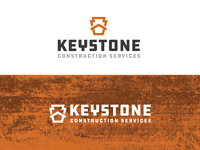 Keystone Construction Services branding concrete construction ddc draplin icon keystone logo mark symbol texture wood