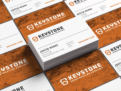 Keystone Construction Services branding business card concrete construction ddc draplin icon identity keystone logo mark texture