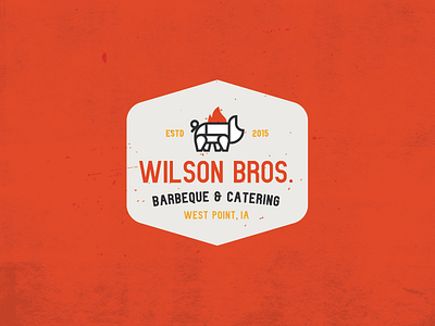 Wilson Bros. Barbecue & Catering - Logo animal barbecue bbq branding fire identity illustration logo mark packaging pig texture