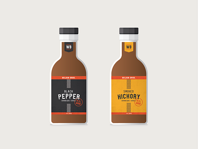 Wilson Bros. Barbeque & Catering - Sauce Packaging barbecue bbq bottle branding identity label logo minimal packaging pattern sauce texture