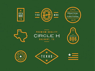 Circle H Branding - Additional Marks america branding circle cow farm h identity logo mark texas texture vintage