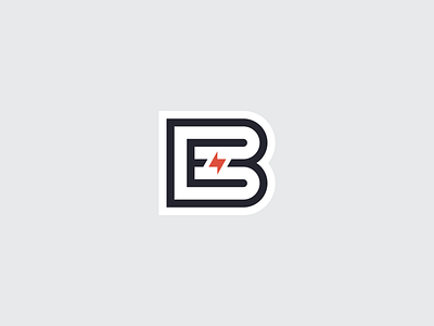 Baker Electric Branding b bolt branding e electricity icon identity lightning lines logo mark typography