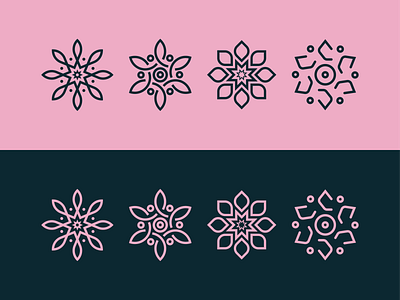 WIP Flower/Sun Options branding flower icon identity illustration leaf lines logo mark pedals plant sun