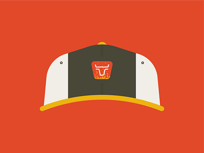 Swingin' Meat BBQ - Concept 2 badge barbecue bbq branding bull cap design fire hat lines logo rough simple texture vintage