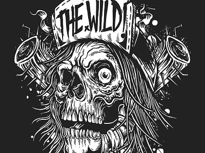 Skull for band The Wild! art design illustration merch merchband photoshop skull t shirt wacom