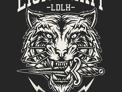 "Traditional Tiger" for Band "Lionheart" art dagger design hoodie illustration merch merchband photoshop tattoo tiger traditionaltattoo wacom