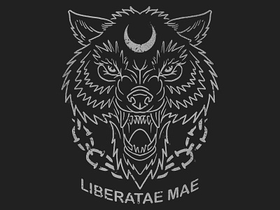 Wolf for band Liberatae Mae (UK) art design illustration merch merchband photoshop t shirt wacom wolf