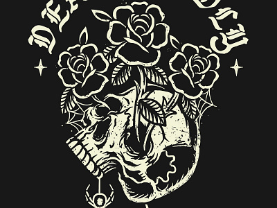 Skull and Rose t-shirt art design illustration merch merchband photoshop rose skull traditionaltattoo tshirt wacom