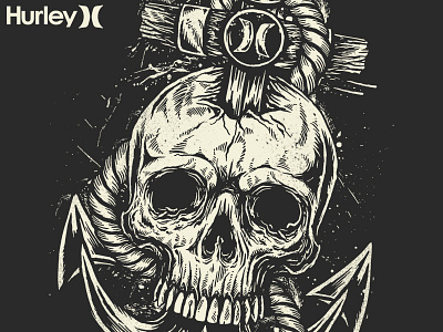 "Anchor and Skull" Brand Hurley anchor art design illustration photoshop skull traditionaltattoo tshirt wacom