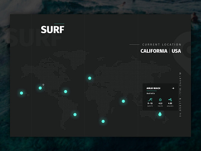 Surf Website Map Interface Design