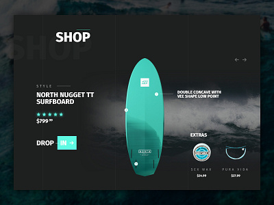 Surf Website Shop eCommerce Interface Design