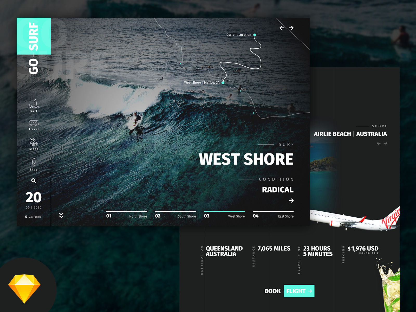 Download Gosurf Website Sketch Mockup Template Free By Black Flag Creative On Dribbble PSD Mockup Templates