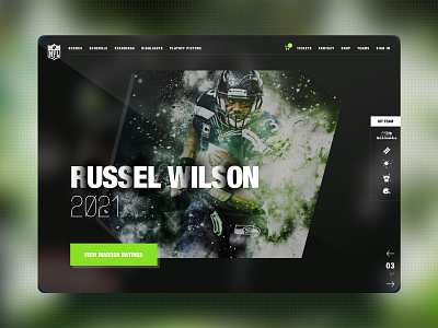 NFL Website Hero Interface Design