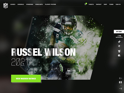 NFL Website Hero Interface Design by Black Flag Creative on Dribbble