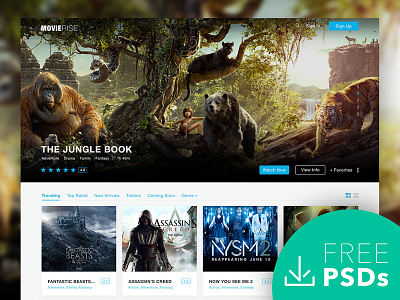 Movie Website Template Designs Themes Templates And Downloadable Graphic Elements On Dribbble