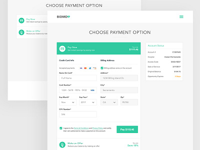 Payment Checkout Form app checkout design flat medical payment photoshop ui ux web website