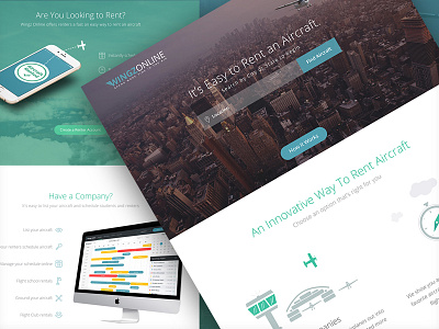 Website Homepage Design airplane app aviation flat homepage photoshop psd ui ux website white