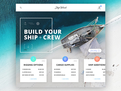 Ship Wreck Checkout black flag blue checkout gradient photoshop pirate sea ship sketch ui ux