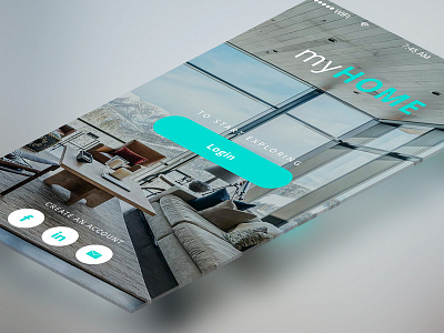 Login App Screen Free app black flag flat login mobile photoshop real estate sketch teal ui ux