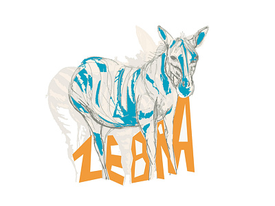 Zebra animal illustration typo typographi zebra