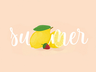 10 Days of Summer design designer graphic graphic design graphic designer illustration lemon strawberry summer typography yellow