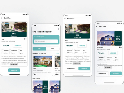 Offers Screens - Property App apartment building commerical discount house ios limited mobile design mobile ui offers property reale state rent sale ui villa