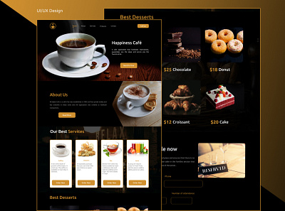 Happiness Café - landing page cafe figma landing page ui uiux ux web design