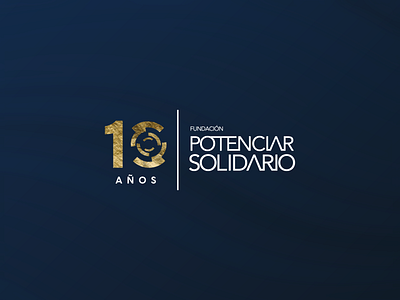 10 Years Anniversary Logo - Potenciar Solidario 10 years anniversary branding commemorative design gold illustrator logo ngo non profit texture
