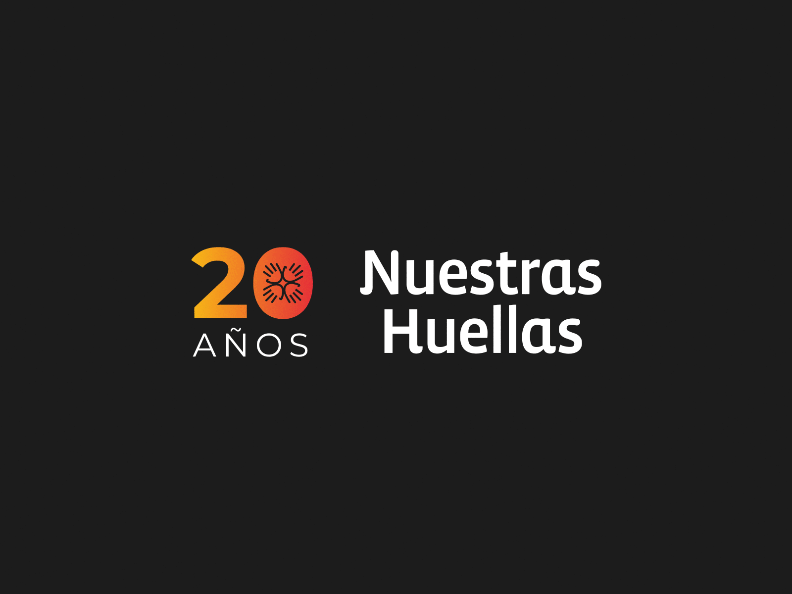 Non-profit 20 years anniversary logo - Nuestras Huellas 20 years anniversary branding commemorative design footprint graphic design illustration logo ngo non profit