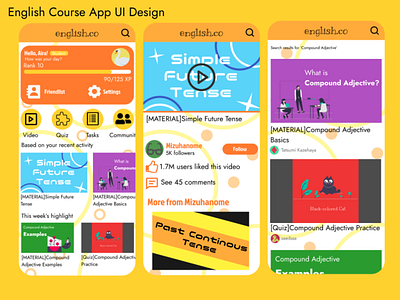 [UI Shot] English Course App app design ui shot