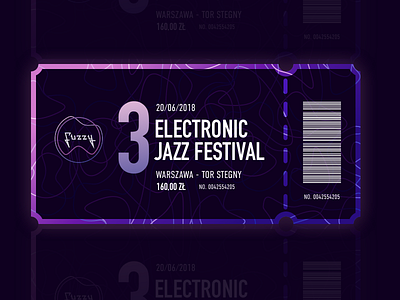 FUZZY - Electronic Jazz Festival (ticket) abstract electricity electronic fancy festival first shot illustration jazz lines poland sketch ticket