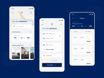 Lufthansa App — UI Design boarding pass cards design cards ui flight flight app flight booking flight booking app flight search flight ticket flights fly flying lufthansa lufthansa ui search trip trips ui ui design uiux