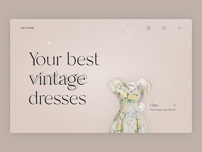 Zafting — Vintage dresses clothing dress dresses ecommerce hero landing shops vintage dresses web web design