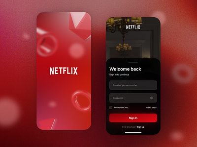 Netflix Sign In — Daily UI 001 001 app design daily ui dailyui001 netflix netflix app sign in sign up ui design video