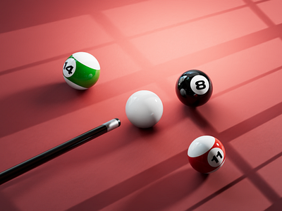 Pool 3d billiard c4d design illustration pool redshift snooker