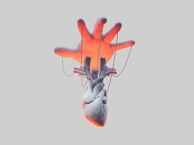 Under Control 3d animation c4d design hand heart illustration motion redshift
