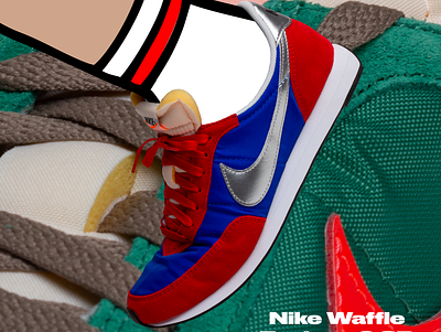 Nike Waffle Trainer2 SP character design draw illustration méxico nike sneakers streetwear vector waffle wal walk
