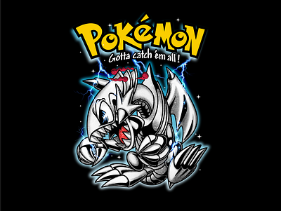 Diseño bootleg para Tshirt character design digital dragon draw illustration monster méxico pokemon vector yu gi ho yugiho