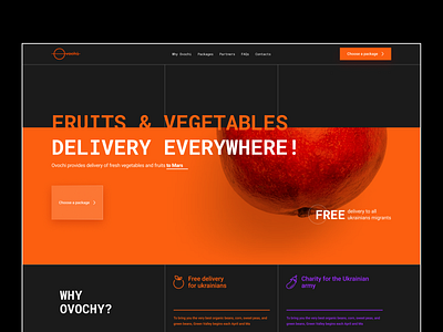 Delivery website concept black branding concept delivery design flat homepage neobrutalism orange ui uiux ux webdesign website