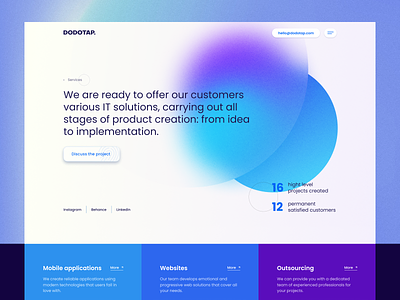 Web design for services page